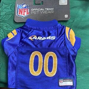 NWT Official Team Pet West NFL Rams Blue Pet Jersey size XS